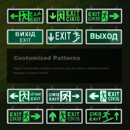 Green Aluminum Plastic Fire Exit Door Indicator LED Emergency Exit Light with Battery
