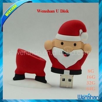 2015 New cartoon style Santa Claus shaped usb flash drive for android