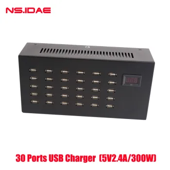 30-Port Fast Charging Station with 300W Laptop Support