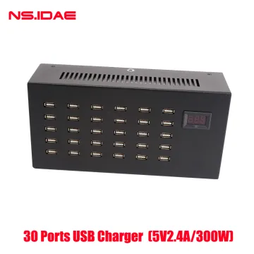 30-Port Fast Charging Station with 300W Laptop Support