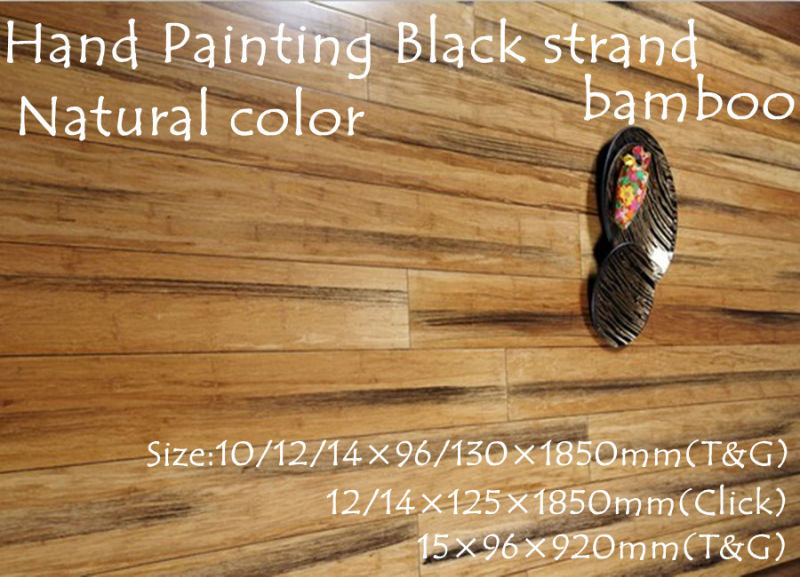 High Quality Antique Hand Painting Black Strand Woven Bamboo Flooring