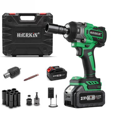HIERKIN High-Power Brushless Torque Wrench: 850N.m, 1/2'' Tool Sets - Adjustable Electric Impact Cordless Power Wrenches