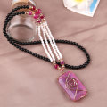 Square pink crystal geometric shape