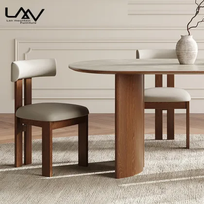 Nordic Retro Design Luxury Hotel Wooden Dining Set