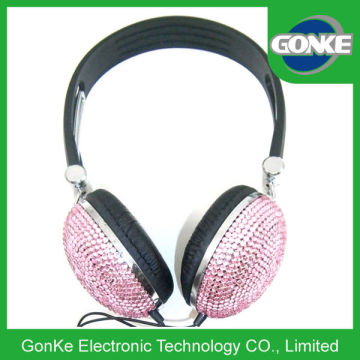 Pink crystal rhinestone bling Headphones