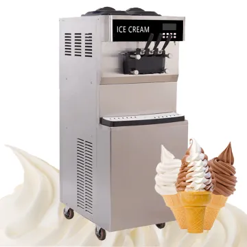 Commercial Frozen Yogurt Maker with 3 Flavor Soft Ice Cream Machine