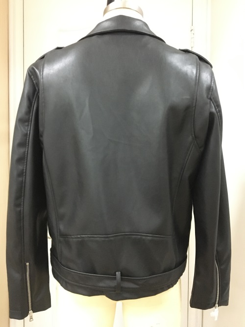 Schwarze Kunstleder Moto Jacke