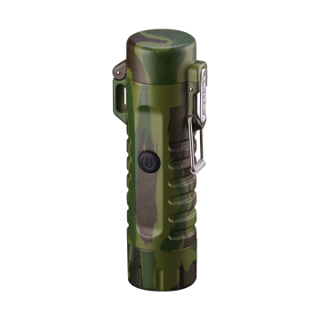 Waterproof Explorer: Dual Arc Lighter with Compass Flashlight and USB Rechargeability
