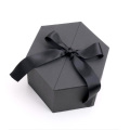 Embalagem hexagonal caixas de presente dobrável com fita