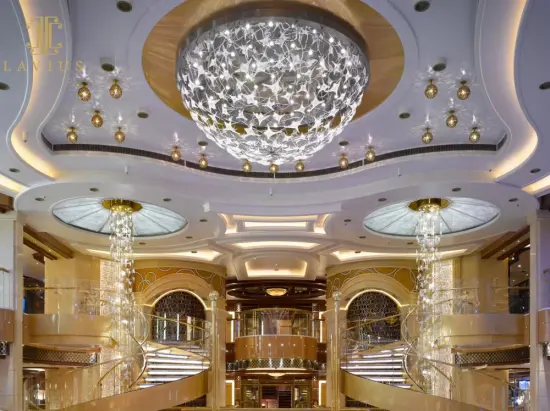 Large empire long waterfall lobby chandelier modern