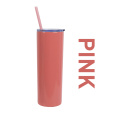 Double Walled Steel Mug Skinny Tumbler with Straw