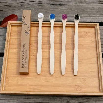 Bamboo Soft Toothbrush Disposable Charcoal Toothbrush