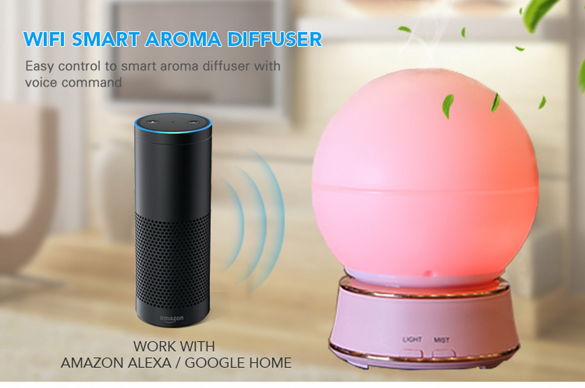 Wifi Smart Alexa Aroma Essential Oil Diffuser 