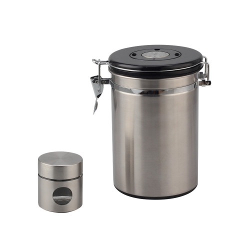 Stainless Steel Coffee Canister With Coffee Spoon