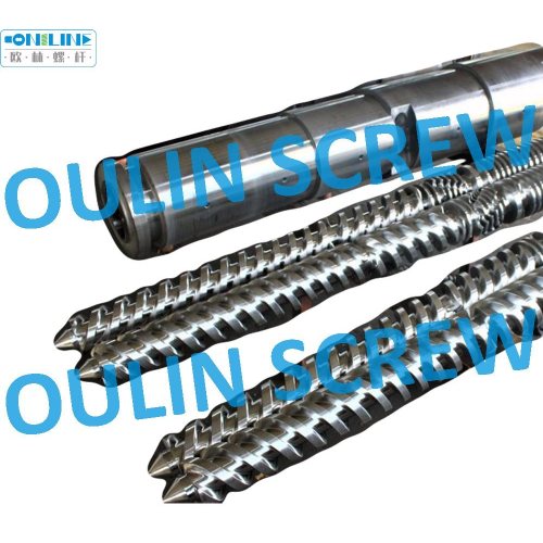 Bimetal 80/156 Twin Conical Screw and Barrel for WPC Extrusion