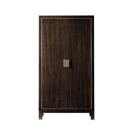 Modern Simple Solid Wood 2-Door Closet Wardrobe