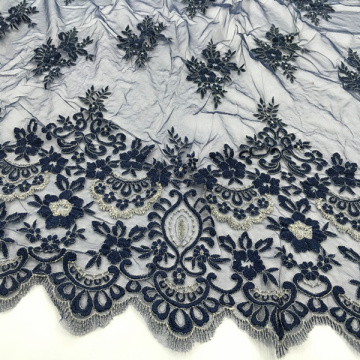 Two Tone Embroidery Fabric On Korea Mesh Fabric