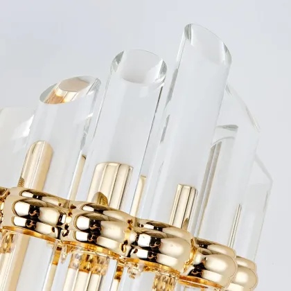 European Antique Gold Crystal Wall Lamp for Hotel Indoor Lighting