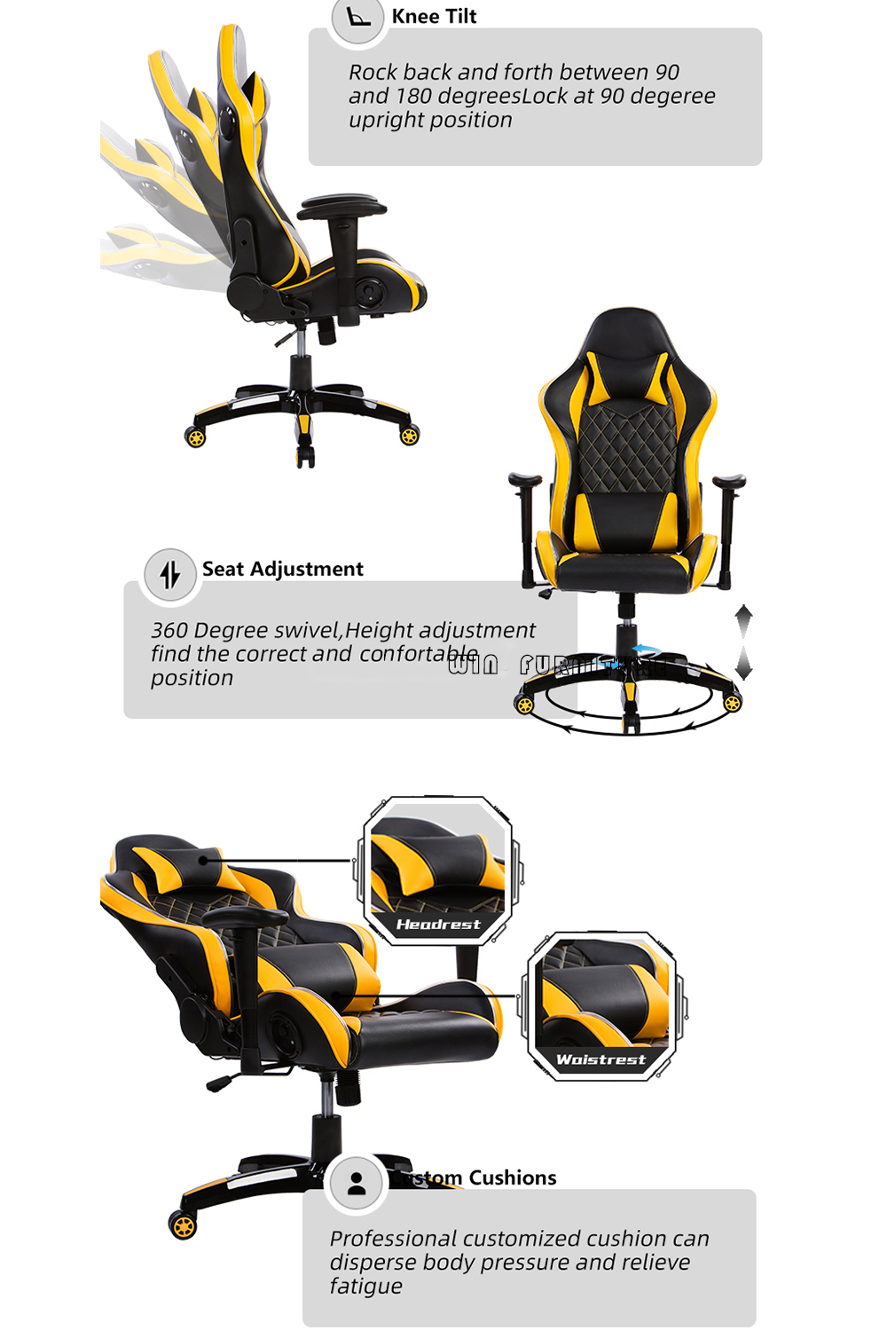 كرسي الألعاب Recliner E-sport