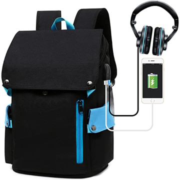 Большой Capcity Mens School School Backpack Sag с USB -зарядным портом