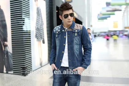 2017 latest design winter heavy windproof men jeans jacket