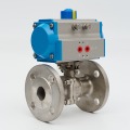 Pneumatic flange ball valve stainless steel