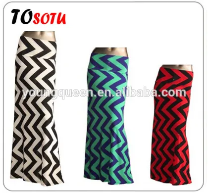 BSQ12016 woman latest long skirt design printing long skirt models