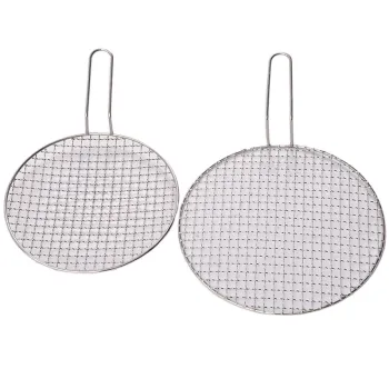 Korea Style 304 Stainless Steel BBQ Grill Grates with Carbon Rotating Charcoal Barbecue Net for Wooden Stove Roast