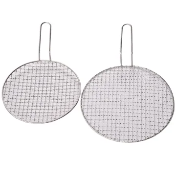 Korea Style 304 Stainless Steel BBQ Grill Grates with Carbon Rotating Charcoal Barbecue Net for Wooden Stove Roast