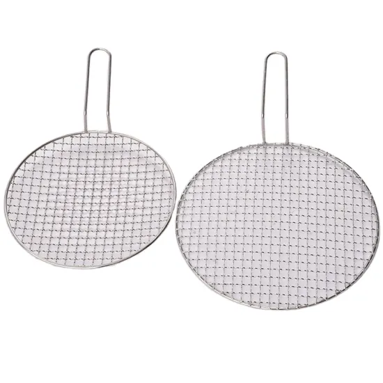 Korea Style 304 Stainless Steel BBQ Grill Grates with Carbon Rotating Charcoal Barbecue Net for Wooden Stove Roast