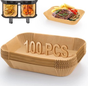 50/100 Pcs Food Grade Rectangular Disposable Oil-proof Air Fryer Paper Liners
