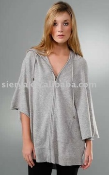 lady's V neck shape cotton knitwear