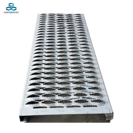 Galvanized Anti-Skid Crocodile Mouth Perforated Metal Grating and Walkway Mesh - 5mm Thick