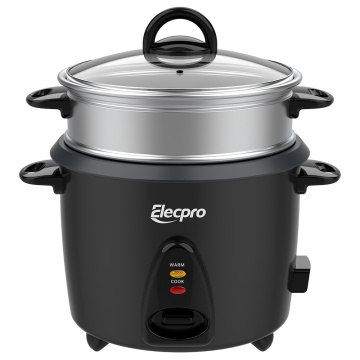 7-Cup Electric Drum Rice Cooker with Aluminum Steaming Tray