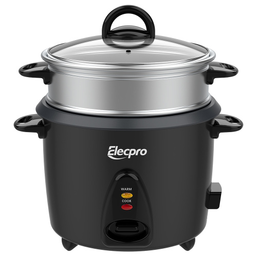 7-Cup Electric Drum Rice Cooker with Aluminum Steaming Tray