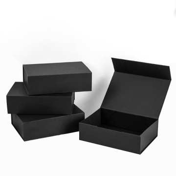 One-Stop Customized Logo Magnetic Gift Cardboard Box with Lining - Black Gift Box for Perfume and Cosmetics