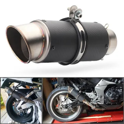 Universal 51mm 60mm Motorcycle Exhaust Pipe - GP-Project Imitation Micropole Muffler Carbon Fiber
