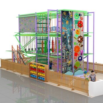 High Rope Course with Climbing Wall - New Design Children Playground Equipment for Sale