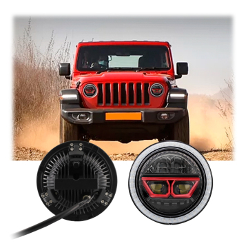 Lampu auto 7 inci lampu lampu LED tinggi DRL tinggi giliran lampu pusingan isyarat untuk Jeep Truck Wrangler JL