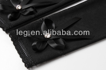 long section hand healthcare diamond bow lace wrist cuff gloves cover the scar and tattoo