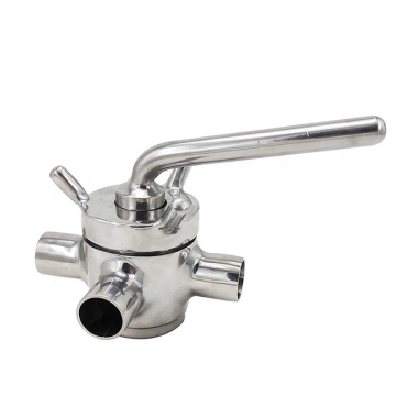 SS316L Sanitary Stainless Steel Welding Type Three Way Stopcock Valve