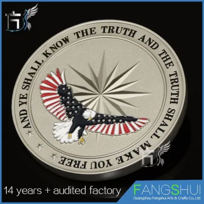 Eagle stamping brass coin