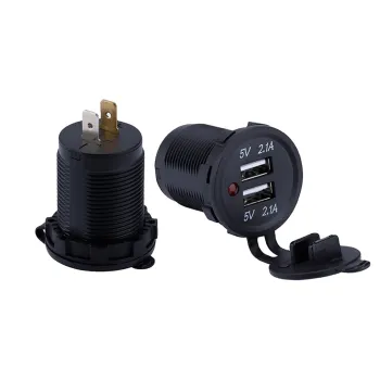 WELFNOBL Waterproof Blue LED 5V 2.1A Car Charger Adapter