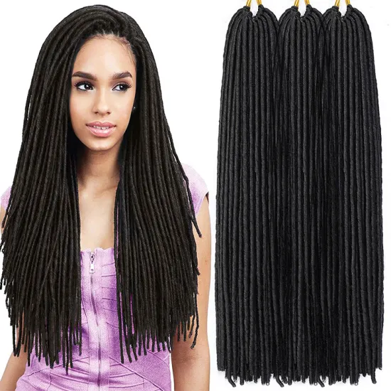 Straight Faux Locs Crochet Hair Extensions Colored Faux Locs Braids Hair 20 Inch Solid And Ombre Color Synthetic Fiber