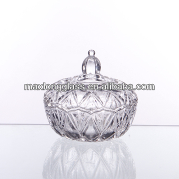 Clear Pressed storage jar glass with lid
