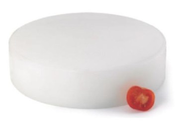 Heavy round cutting board,white, HD PE