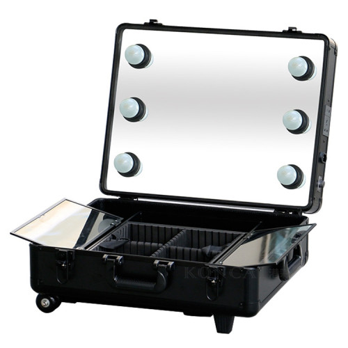 Waterproof Professional Aluminum Cosmetic Case with Mirror and lights