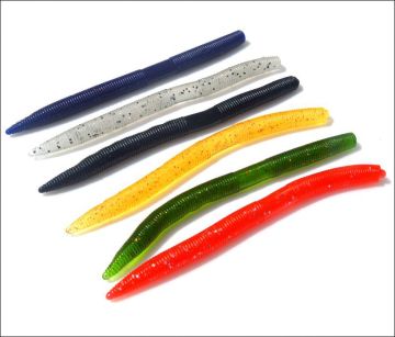 Freshwater and Saltwater Fishing Plastic Swim Worm Baits for Bass