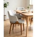 Nordic Style Dining Room Furniture Simple Design Ash Solid Wood Dining Chair Padded Seat for Commercial Restaurant