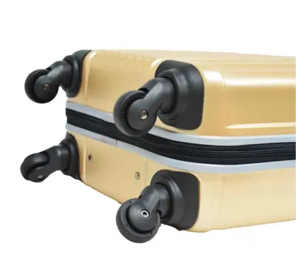 Golden PET trolley luggage with competitive price